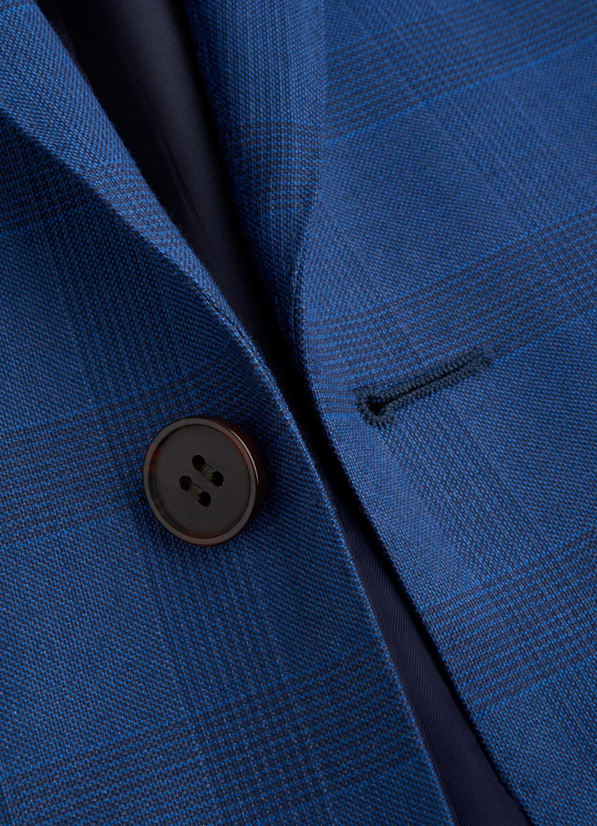 Traje Napoli Azul Intermedio A Cuadros Pura Lana Single Breasted Suitsupply Online Store