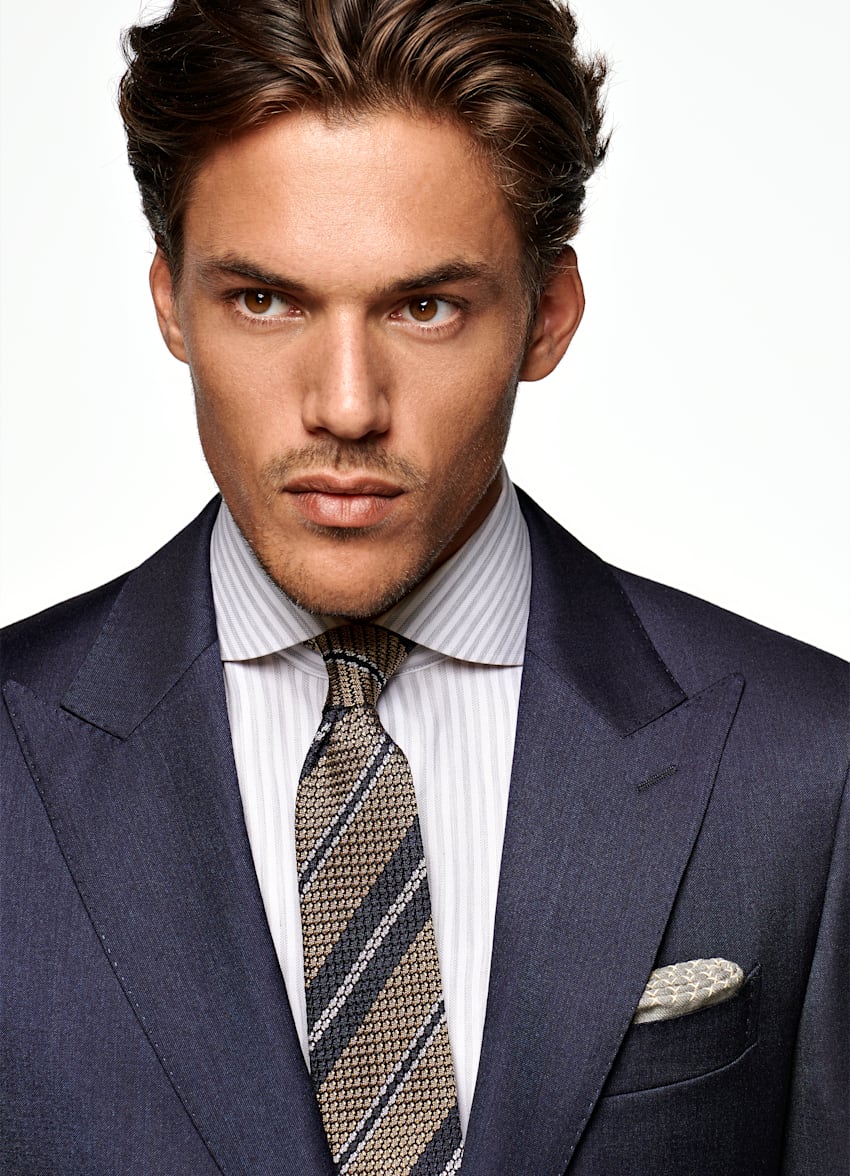 Mid Blue Washington Suit Pure Wool S110's Single Breasted Suitsupply Online Store