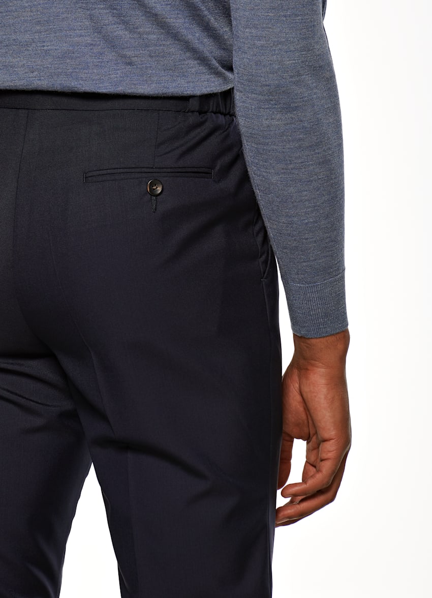 Navy Drawstring Ames Trousers | Pure Tropical Wool S120's | Suitsupply ...