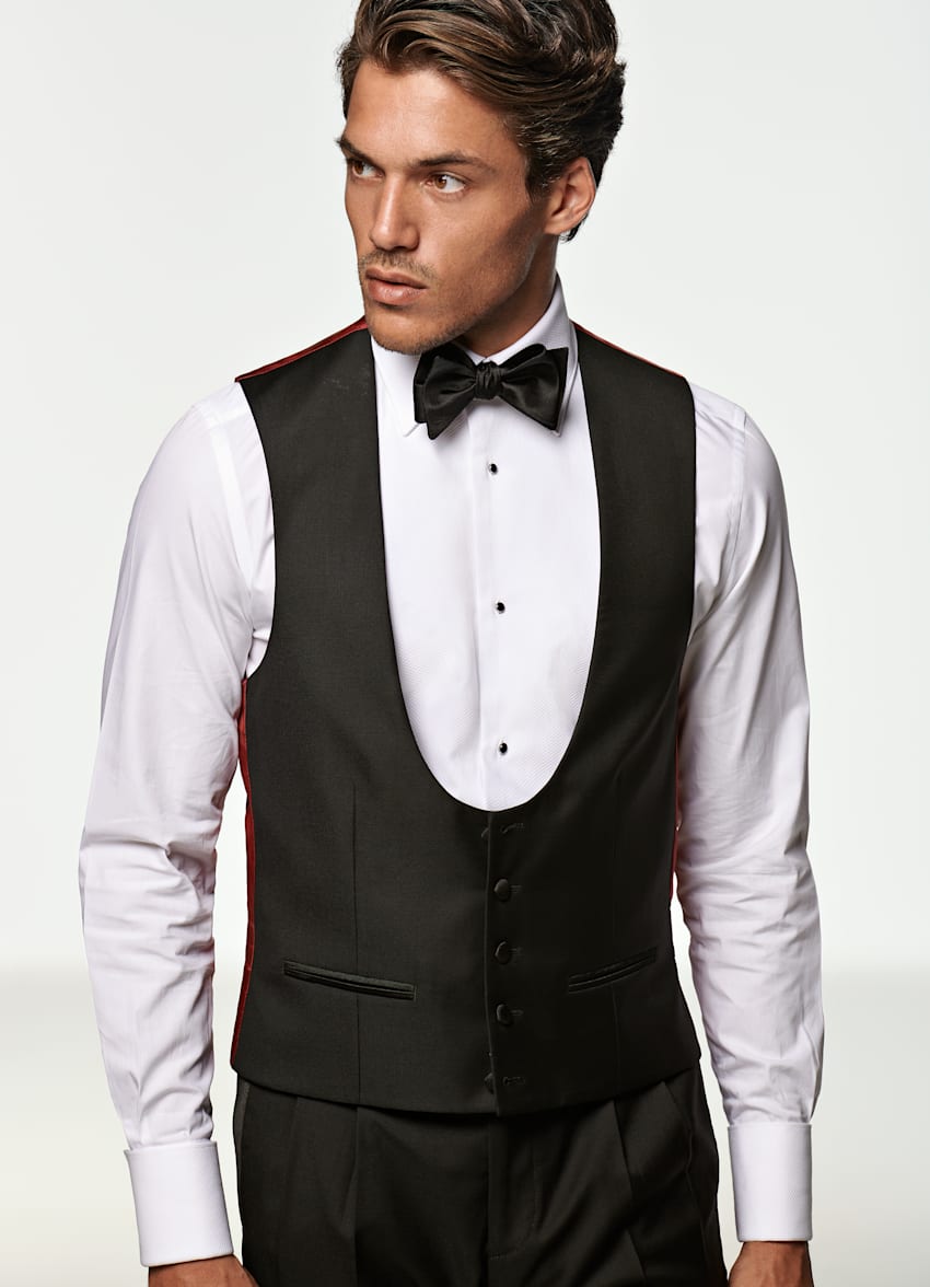Black Waistcoat Pure Wool S110's Single Breasted Suitsupply Online Store