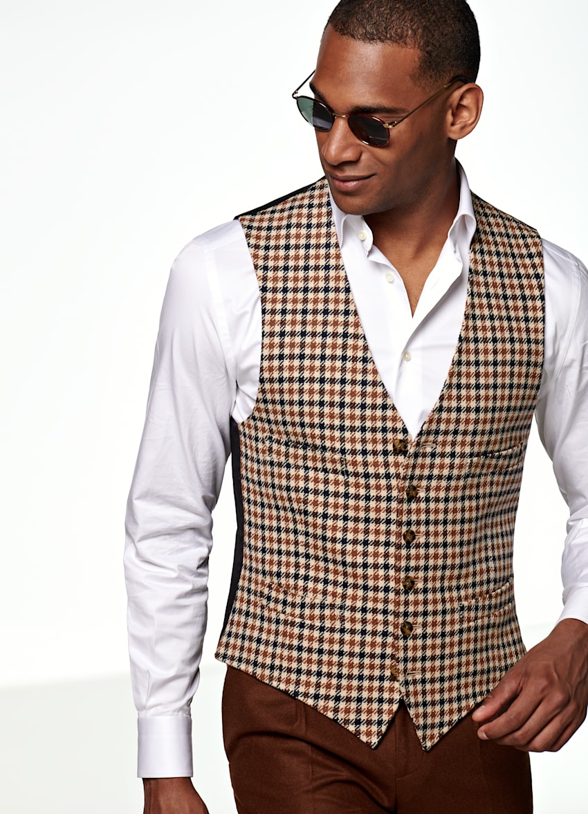 Brown Waistcoat Pure Wool Suitsupply Online Store