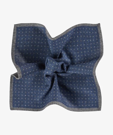 Blue Dot Pocket Square Double Sided