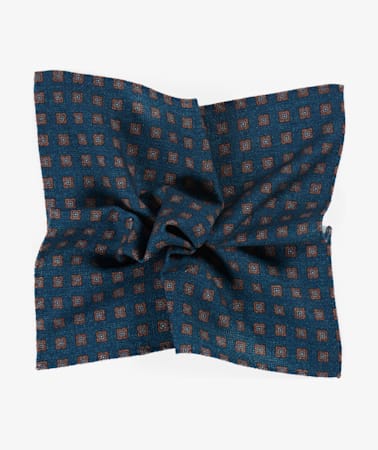 Blue Flower Pocket Square