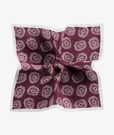 Burgundy Graphic Pocket Square