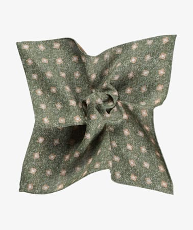 Green Stripe.Square Pocket Square