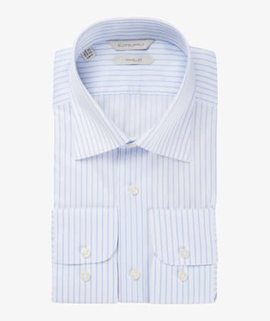 Light Blue Stripe Twill Traveller Shirt