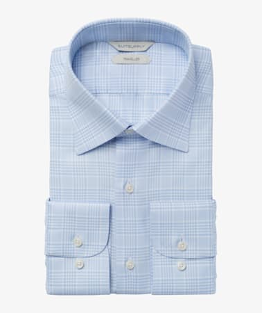 Light Blue Check Traveller Shirt