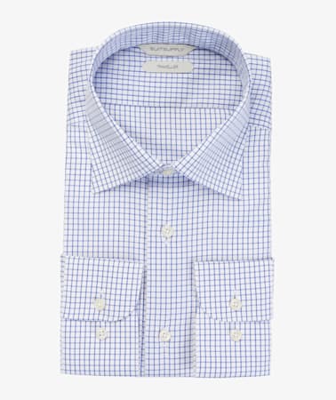 Navy Windowpane Traveller Shirt