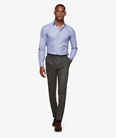 Mid Blue Check Shirt
