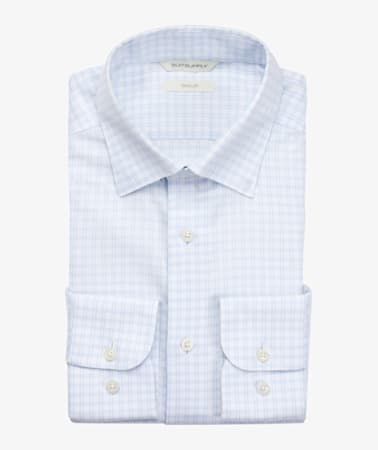 Light Blue Check Traveller Shirt