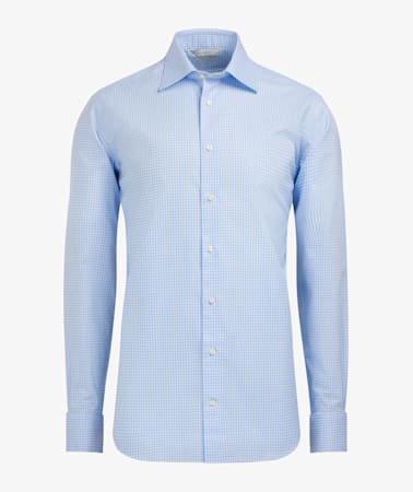 Light Blue Check Traveller Shirt
