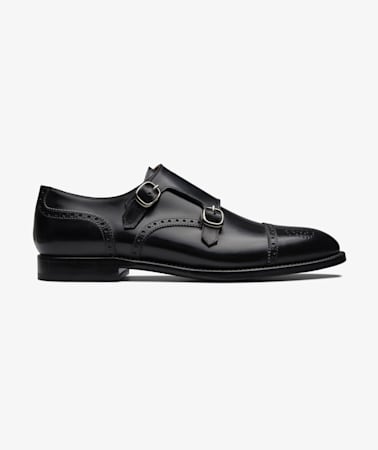 Black Brogue Double Monk