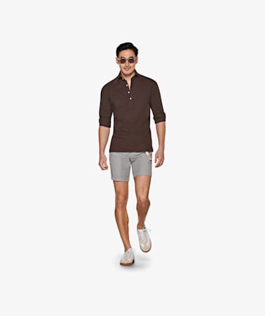 Light Grey Bennington Pleat Shorts