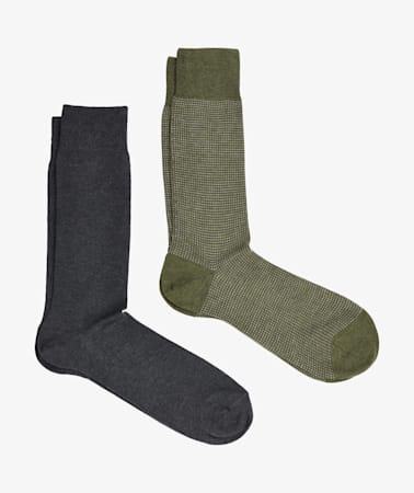 Grey & Green Regular Socks 2 Pack