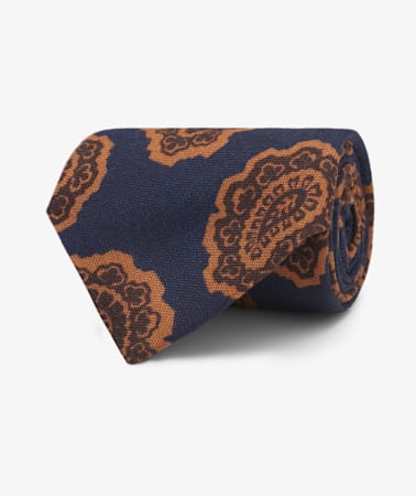 Navy Paisley Tie