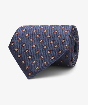 Navy Flower Tie