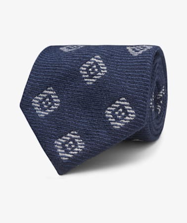Navy Diamond Tie