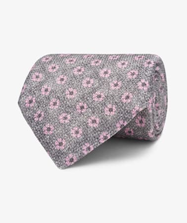 Grey Flower Tie