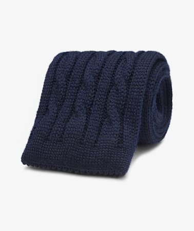 Navy Knitted Tie