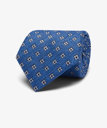 Navy Flower Tie