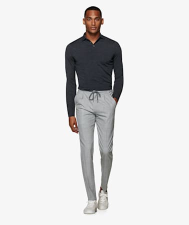 Light Grey Ames Pleat Trousers