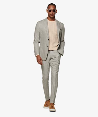Light Grey Ames Pleat Trousers