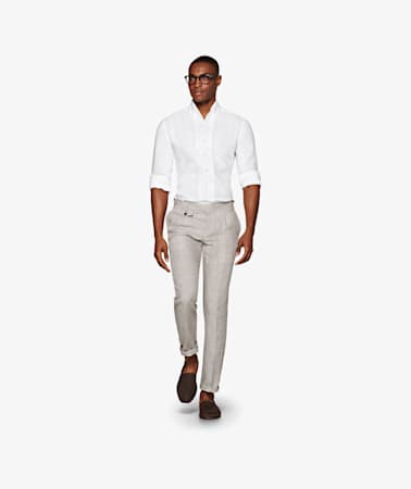 Light Brown Pleated Brentwood Trousers