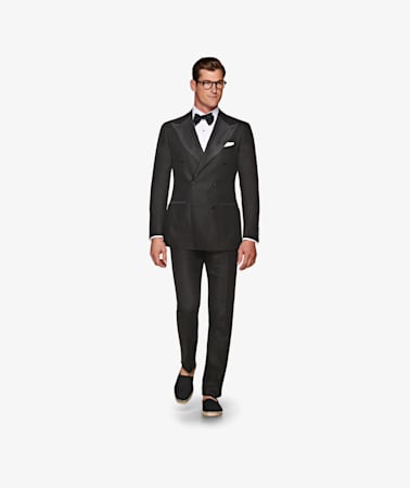 Black Brescia Tuxedo Trousers