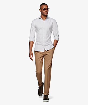 Camel Ames Pleat Trousers