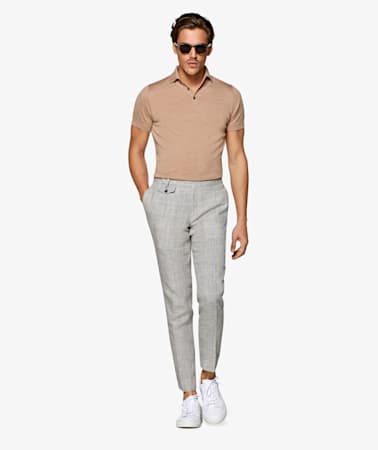 Mid Grey Pleated Brentwood Trousers