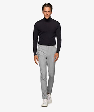 Light Grey Soho Turn Up Trousers