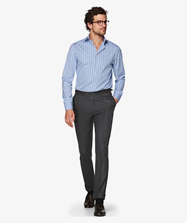 Jort Dark Grey Bolton Fishtail Trousers
