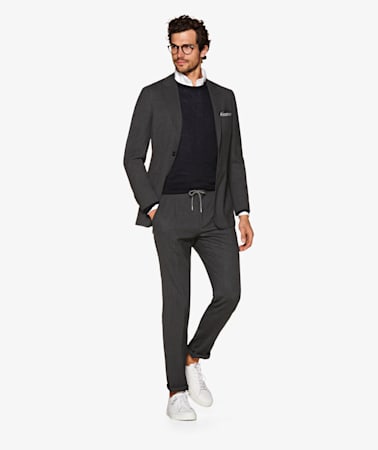 Dark Grey Ames Pleat Trousers