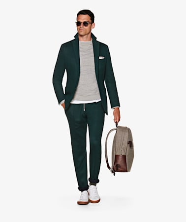 Green Ames Pleat Trousers