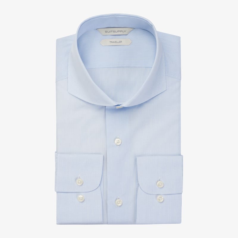 Light_Blue_Check_Traveller_Shirt_Single_Cuff_H5994U