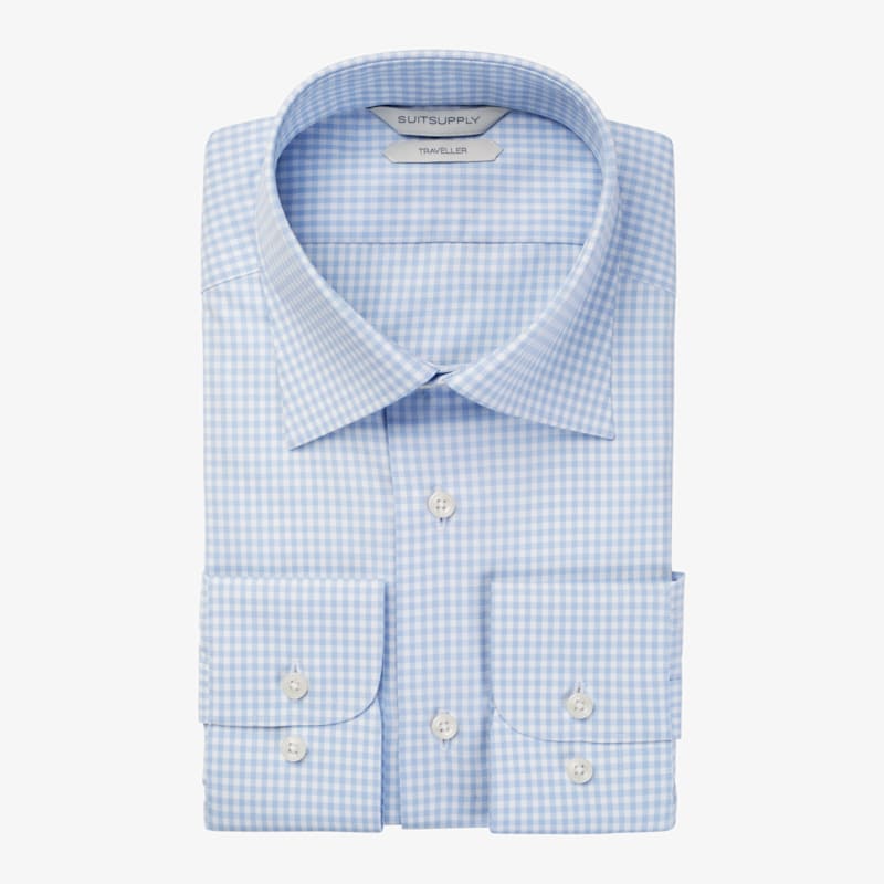 Light_Blue_Check_Traveller_Shirt_Single_Cuff_H9023U