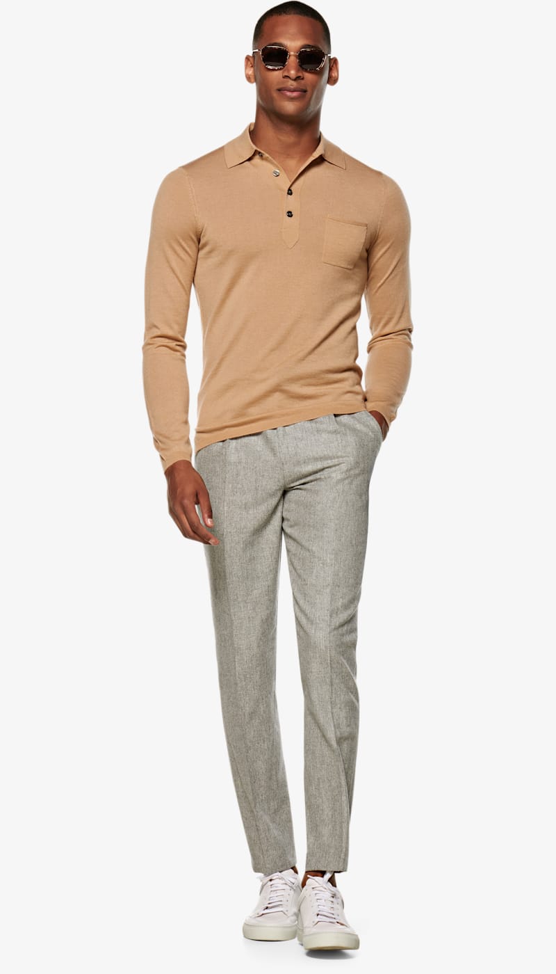 Jort_Camel_Long_Sleeve_Polo_SW1083