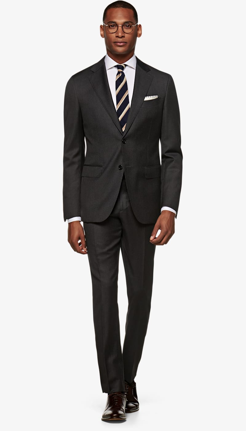 Costume Gris Foncé Rayure Tennis Napoli P1104 Suitsupply