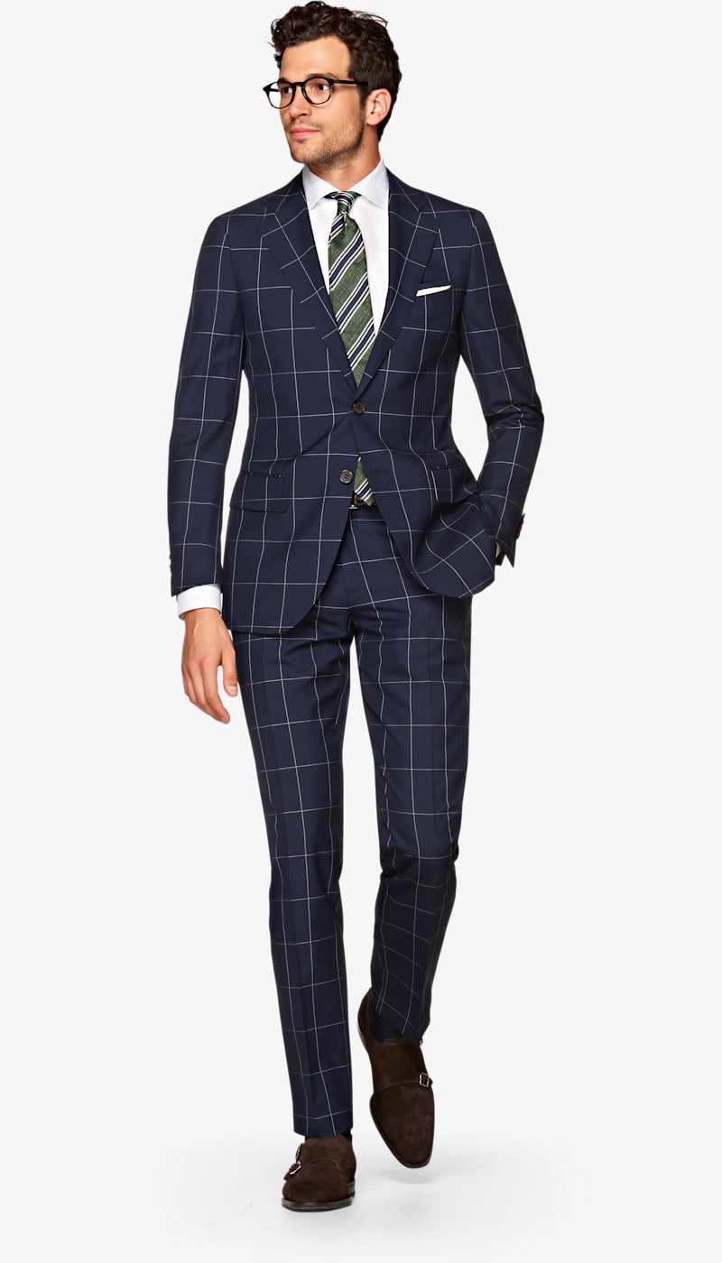 Suit_Navy_Check_Lazio_P5168I