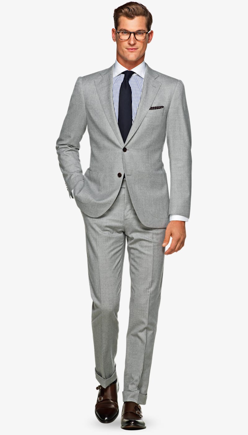 Costume Gris Clair Uni Jort P5372i Suitsupply Online Store