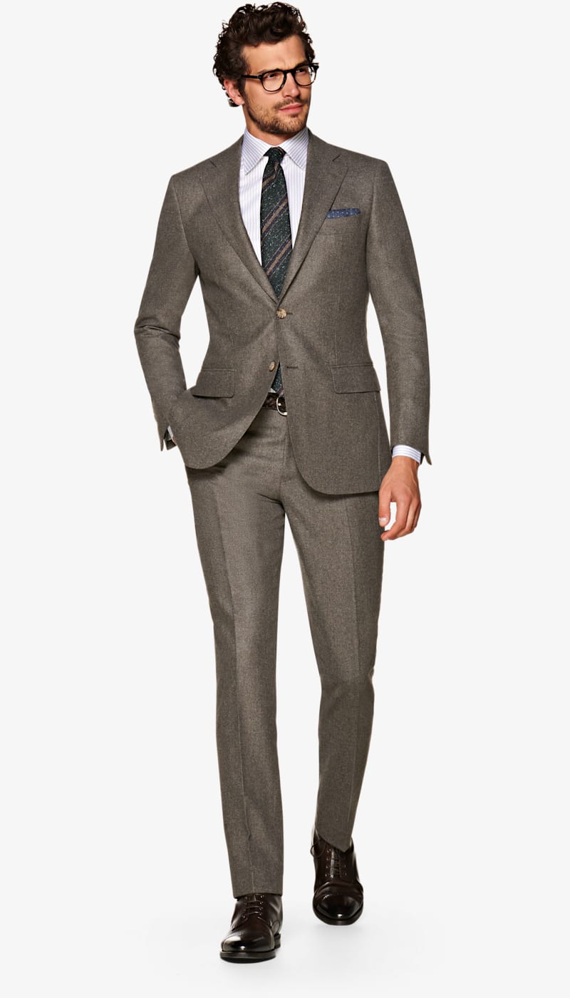 Suit_Mid_Brown_Plain_Lazio_P5551