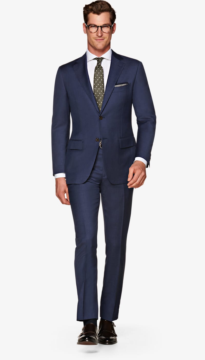 Suit Mid Blue Plain Napoli P5577mi | Suitsupply Online Store