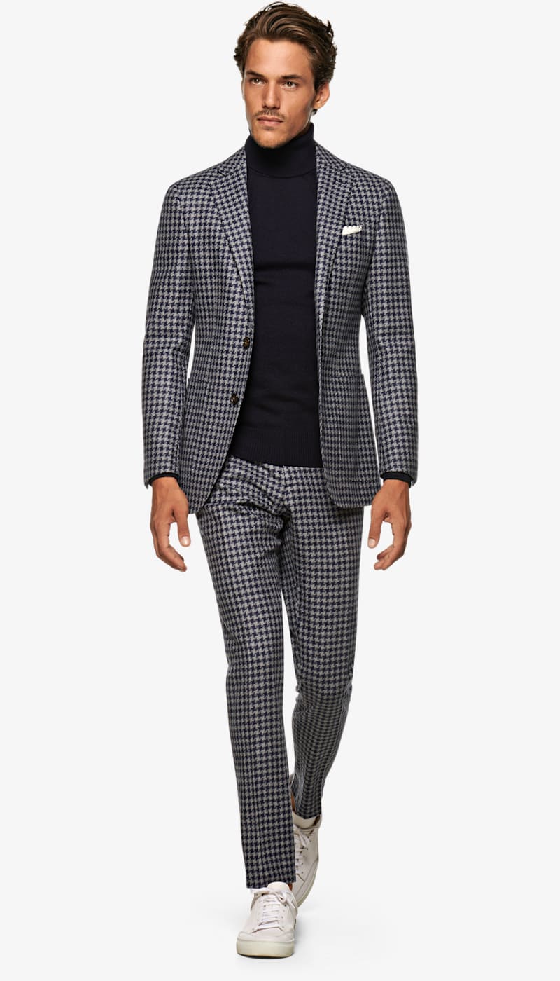 Suit Blue Houndstooth Havana P5904 | Suitsupply Online Store
