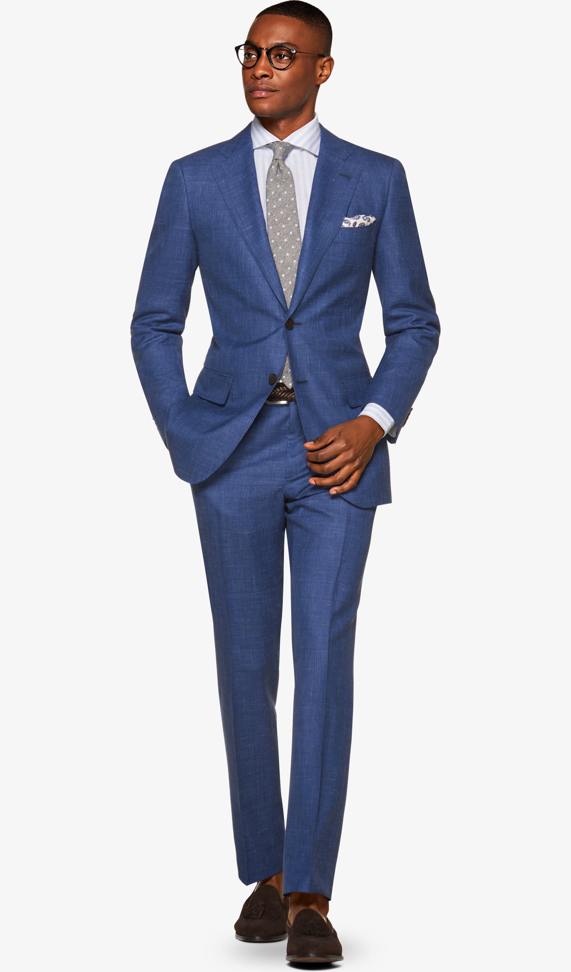 Suit Mid Blue Check Lazio P5457i | Suitsupply Online Store