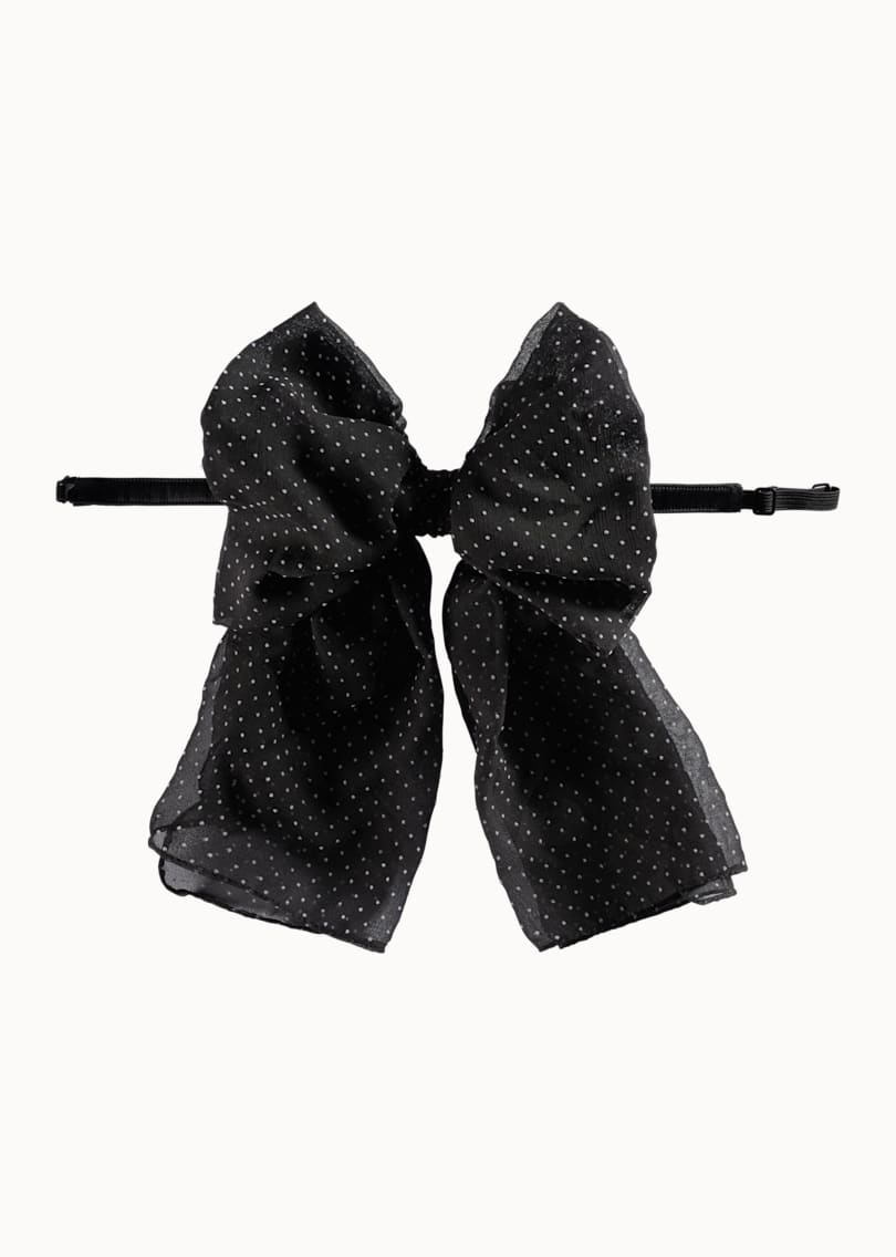 Black Dotted Bow Tie