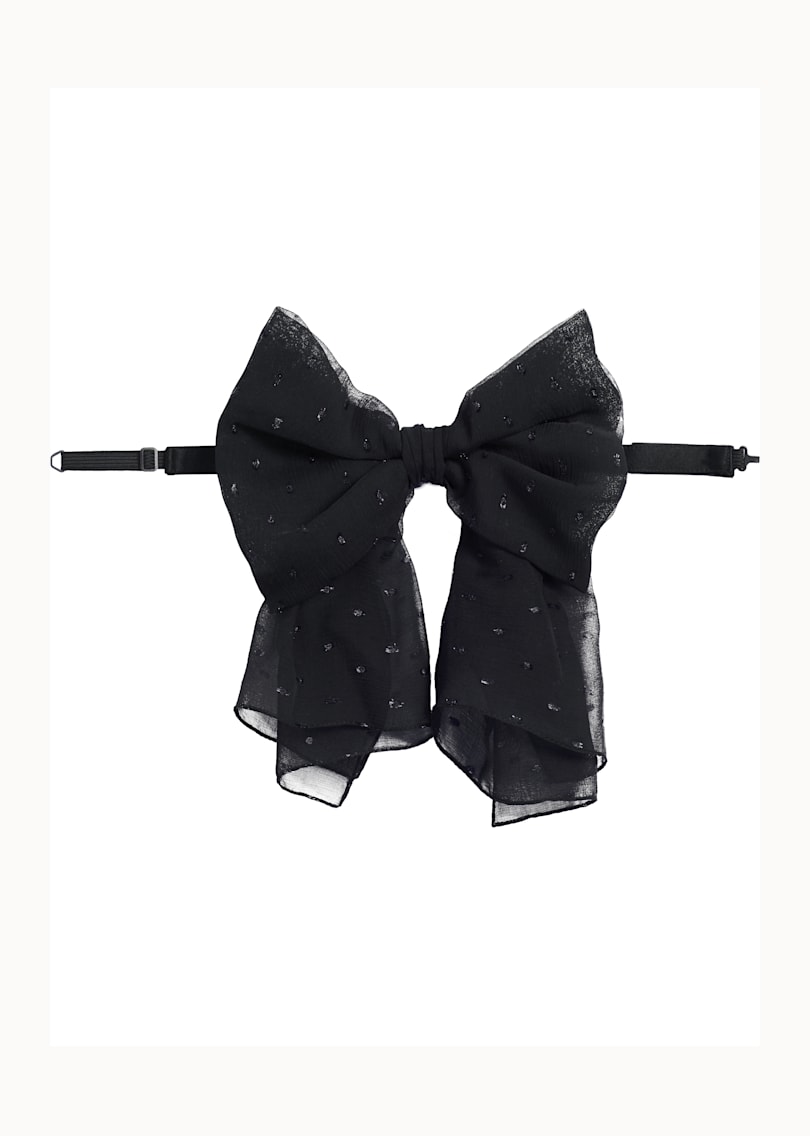 Black & Silver Dotted Bow Tie