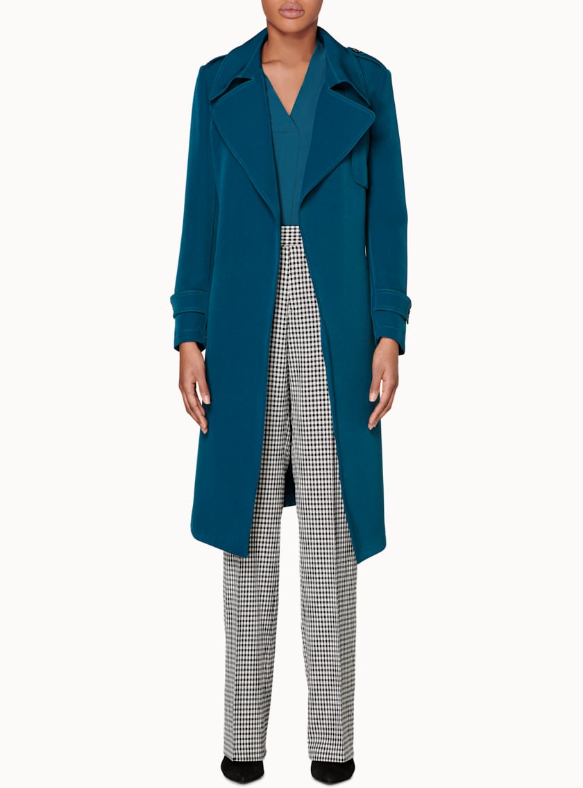 Quin Teal Trench Coat