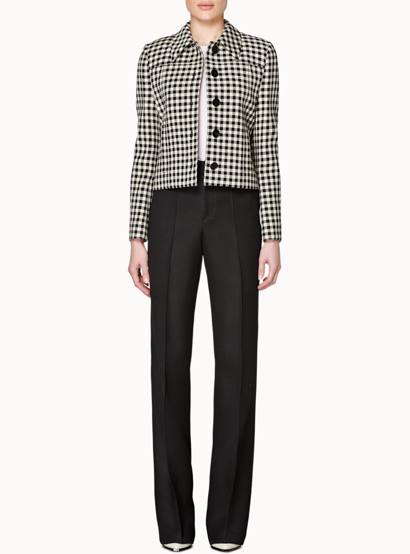 Dwayne Black & White Gingham Check Coat