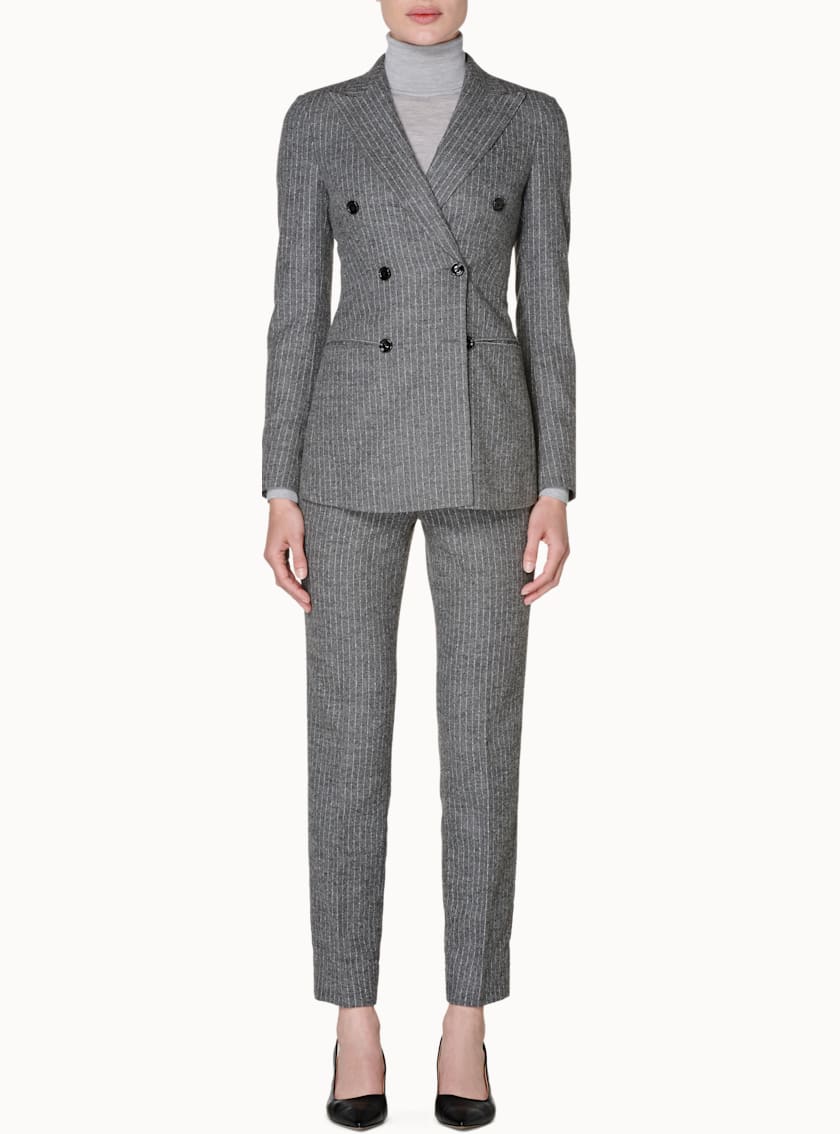 Cameron Grey Striped Suit