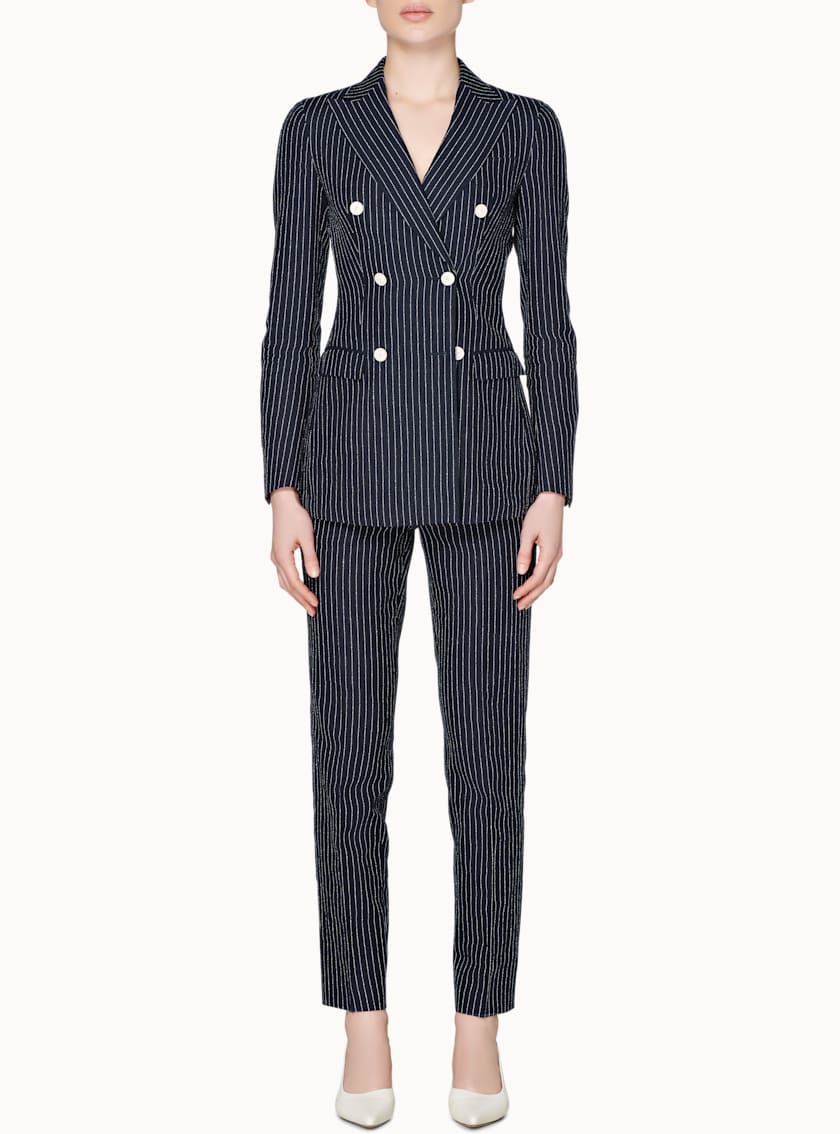 Cameron Navy Striped Suit